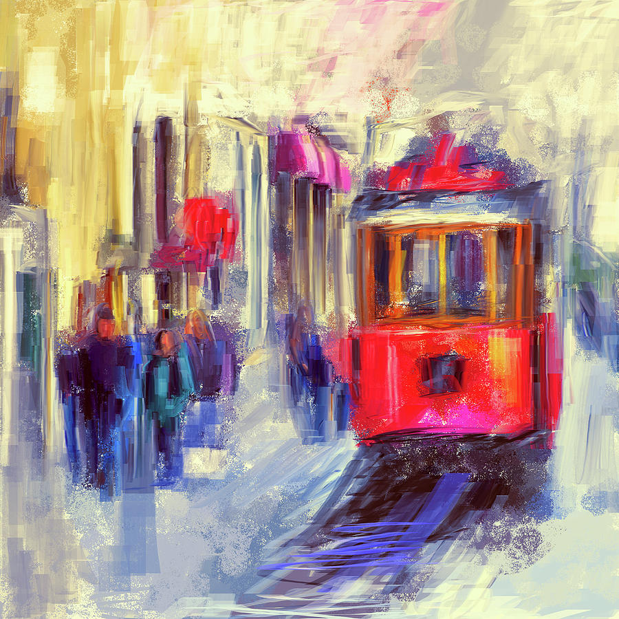 Стамбул красный трамвай картины