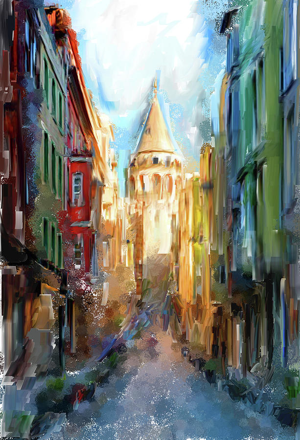 Painting 764 1 Galata Tower Painting by Mawra Tahreem