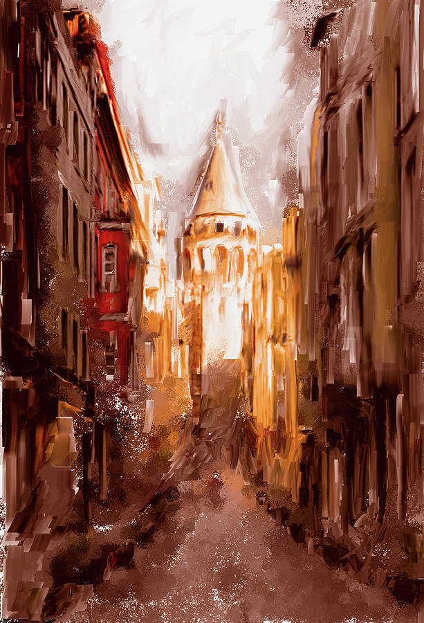 Painting 764 2 Galata Tower Painting by Mawra Tahreem