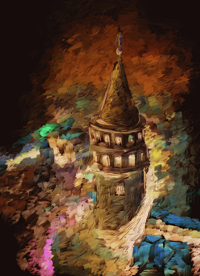 Painting 765 2 Galata Tower Painting by Mawra Tahreem