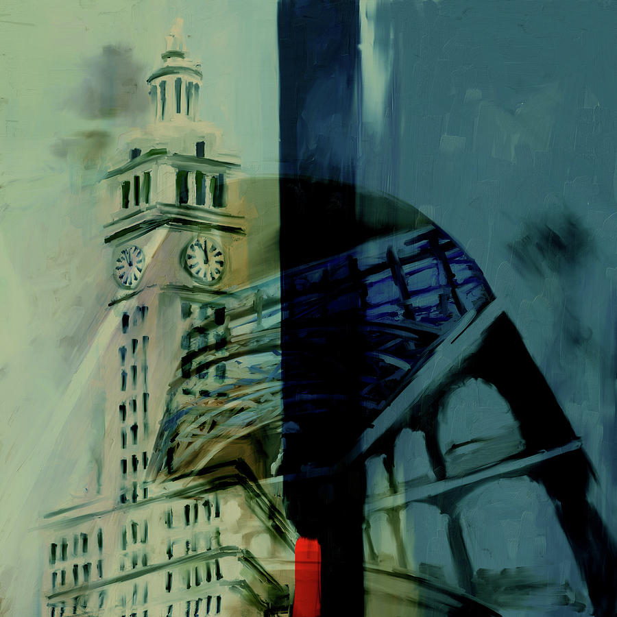 Painting 772 2 Wrigley Building Painting by Mawra Tahreem