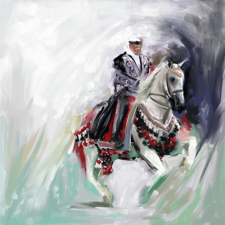 Horse Painting - Painting 780 1 Arabian Horse Rider by Mawra Tahreem