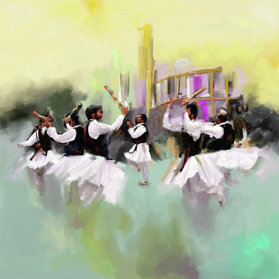 Painting 785 2 Attan Painting by Mawra Tahreem