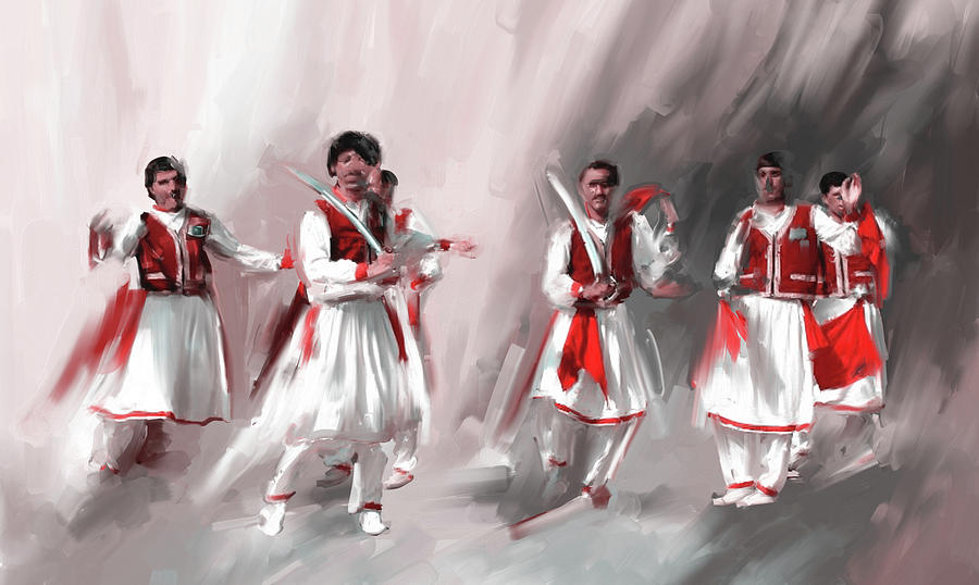 Painting 789 2 Khatak Dancer II Painting by Mawra Tahreem