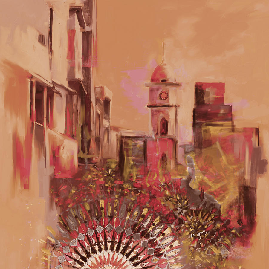 Architecture Painting - Painting 796 4 Cunningham Clock Tower by Mawra Tahreem