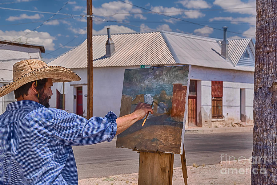 Tucson Photograph - Painting Barrio Viejo by Priscilla Burgers