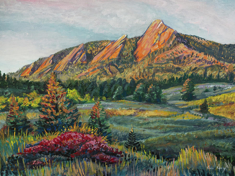 Painting - Boulder Flatirons Painting by Aaron Spong