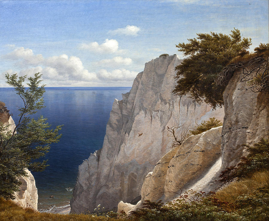 Painting from the Cliffs of Mon. Denmark Painting by Peter Christian Skovgaard