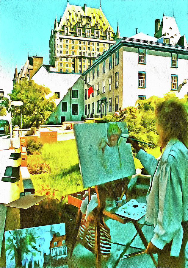 Painting Le Chateau Frontenac Photograph by Thom Zehrfeld