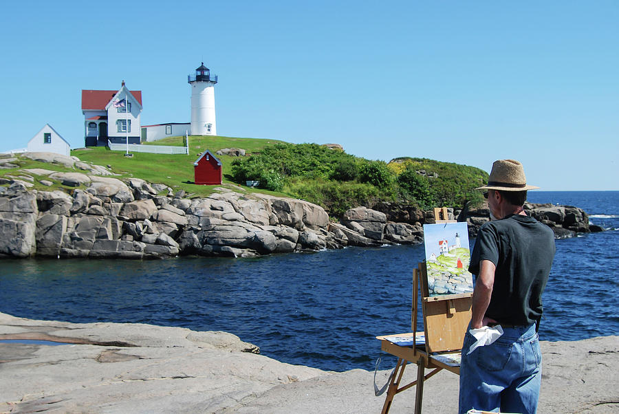 Painting Nubble Lighthouse Photograph by Phyllis Taylor