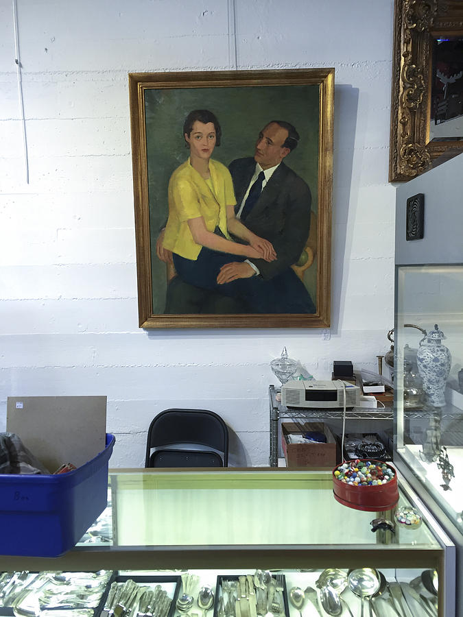 Painting of Couple at Estate Sale Photograph by Erik Burg