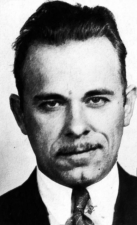 Painting Of John Dillinger Mug Shot Painting by Tony Rubino