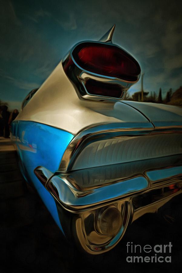 Painting of tail light of 1959 Oldsmobile Dynamic 88 Painting by George Atsametakis