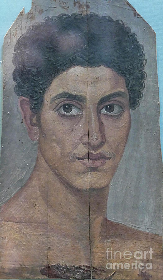 Painting of young Egyptian man AD 80-120 Photograph by Patricia Hofmeester