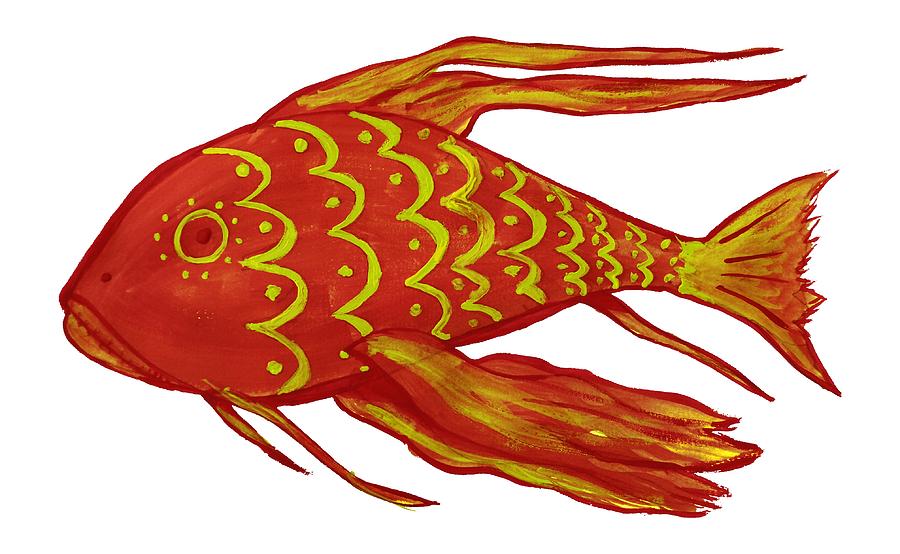 Painting Red Fish Digital Art by Piotr Dulski