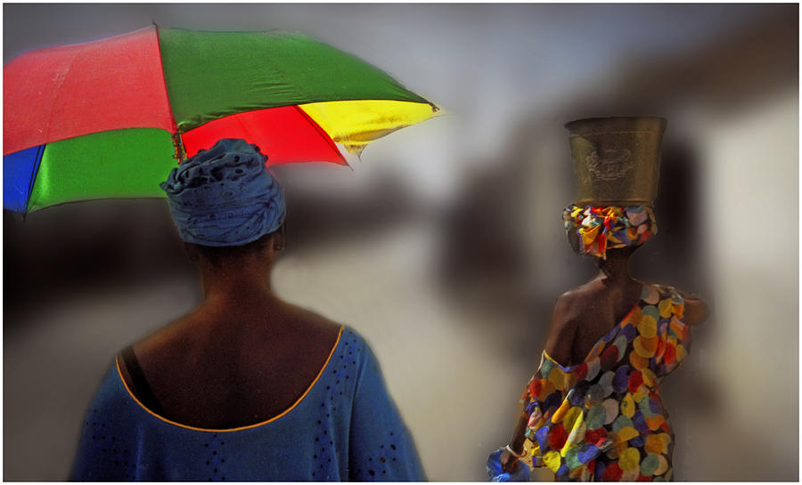 Umbrella Photograph - Painting the Streets of Kayar by Wayne King