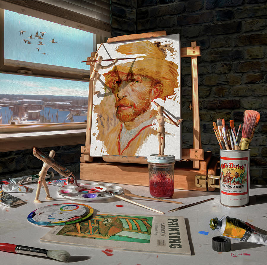 Vincent Van Gogh Digital Art - Painting Van Gogh by Dennis Line