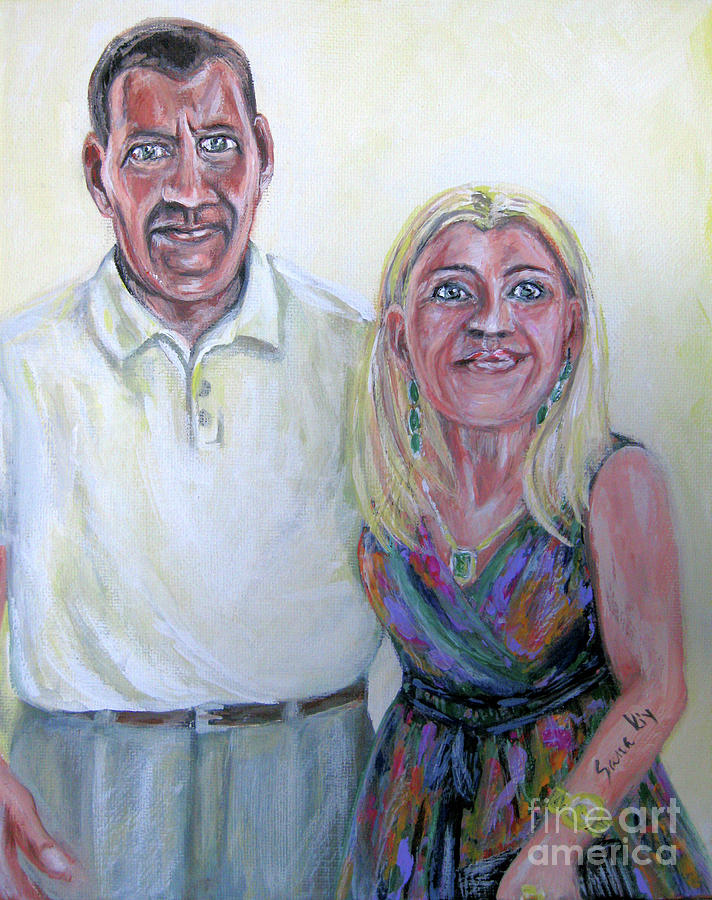 Painting.Portrait. Robert and Oksana Painting by Oksana Semenchenko