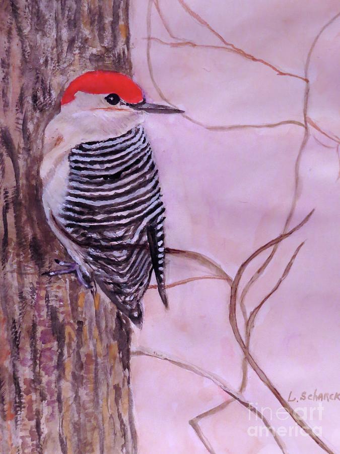 Woodpecker Painting - Red Bellied Woodpecker #3 by Linda Scharck