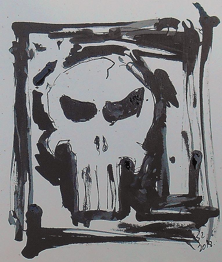 Punisher Drawing - Painwash by Samuel Zylstra