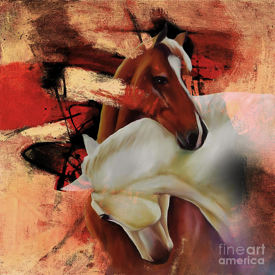 Horse Painting - Pair of Horse 04 by Gull G