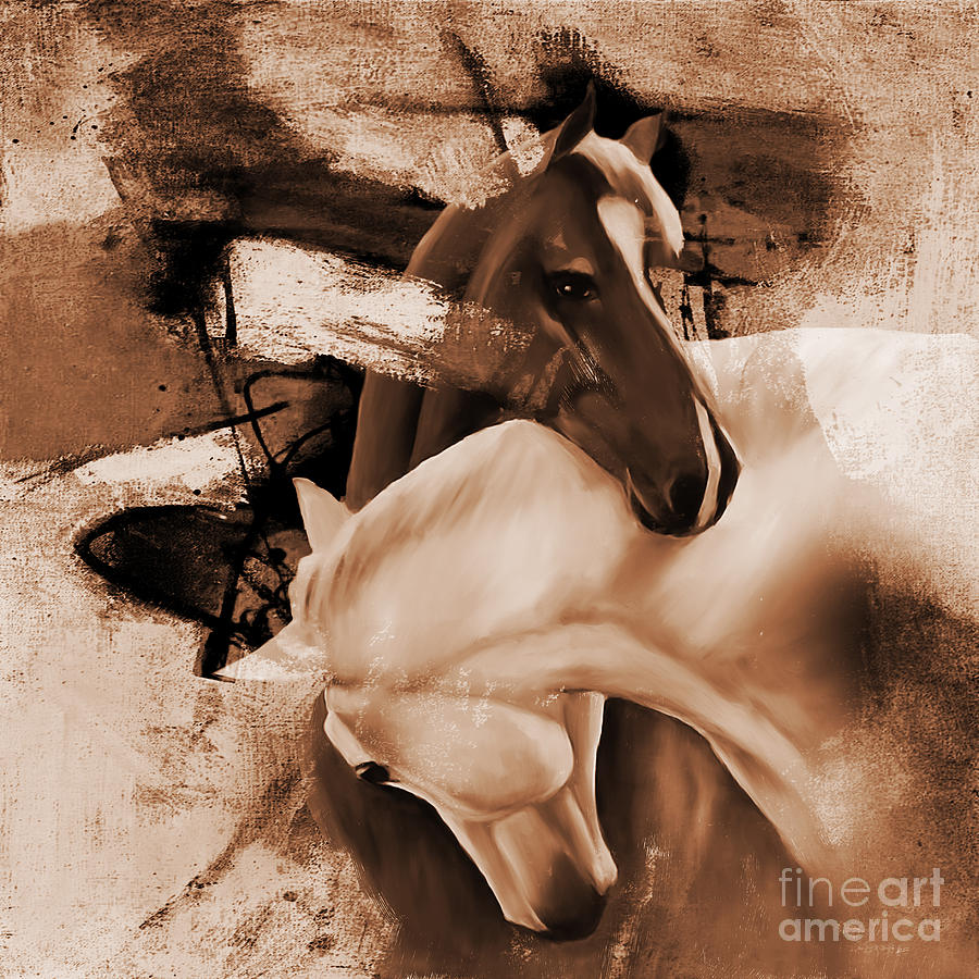 Pair of Horses 03 Painting by Gull G