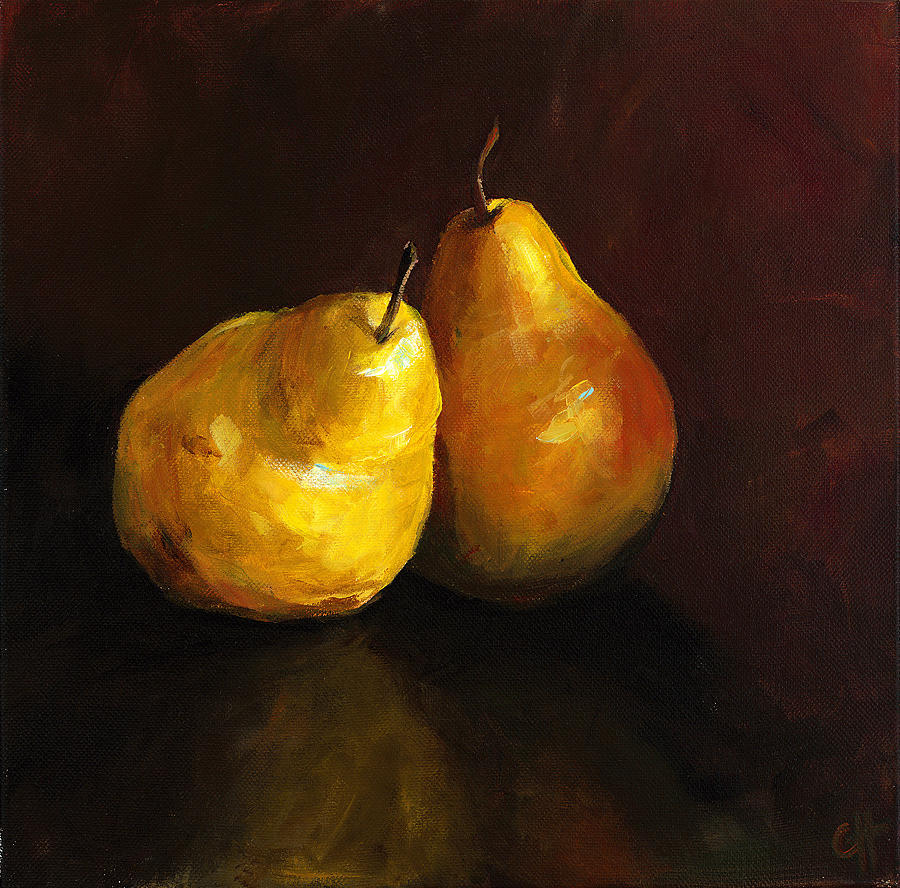 Pear Painting - Pair of Pears by Cari Humphry