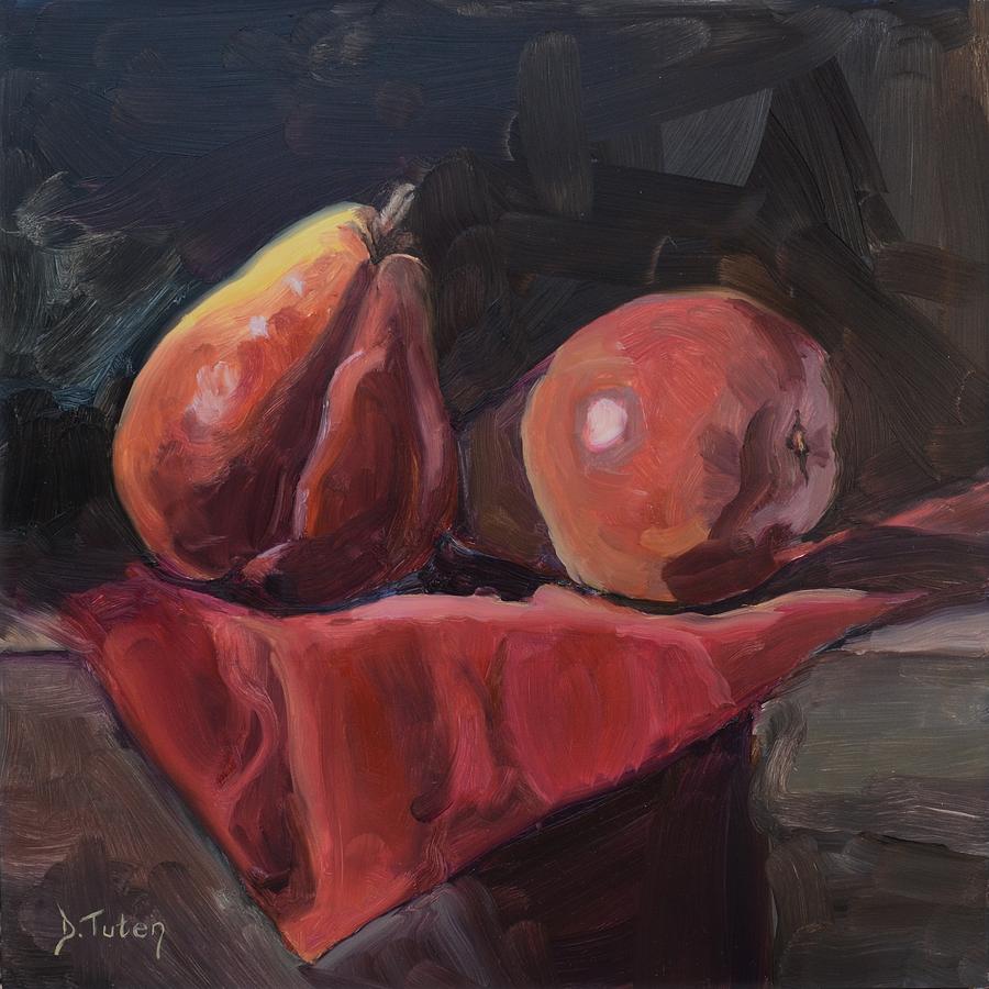 Pair of Pears Painting by Donna Tuten