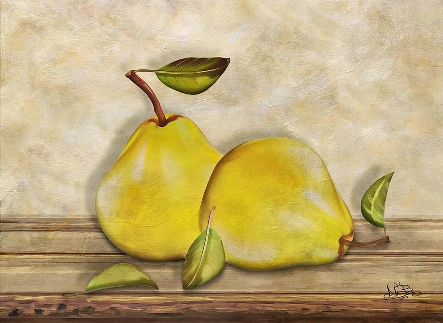 Pair of Pears Digital Art by Nina Bradica