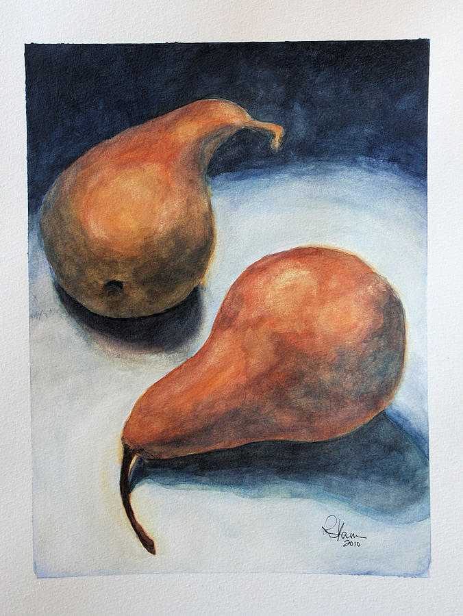 Pair of Pears Painting by Rachel Bochnia