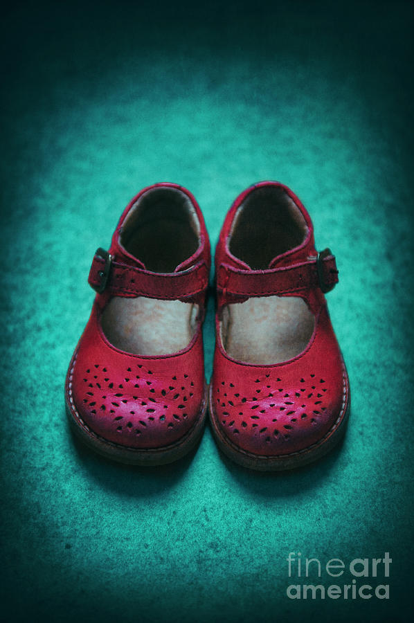 Pair Of Red Girl Child Sandals  Photograph by Lee Avison