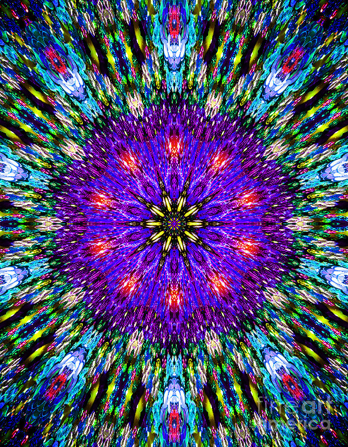 Paisley kaleidoscope purple star Digital Art by Sofia Goldberg - Fine ...