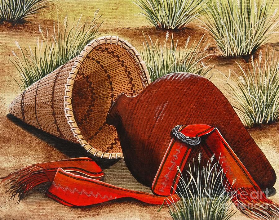 Paiute Baskets Painting by Jennifer Lake