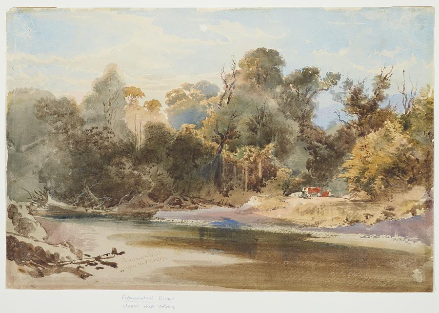 Pakuratahi, Upper Hutt Valley, 1868, by Nicholas Chevalier. Painting by Celestial Images