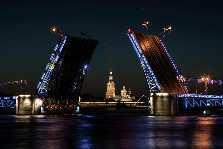 Palace Bridge at night Photograph by Jaroslaw Blaminsky