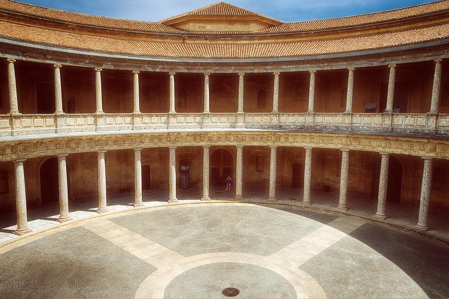 Alhambra Photograph - Palace of Charles V Granada by Joan Carroll