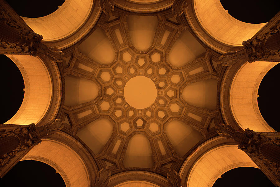 Palace of Fine Art Rotunda Ceiling at Night Photograph by Scott Cunningham