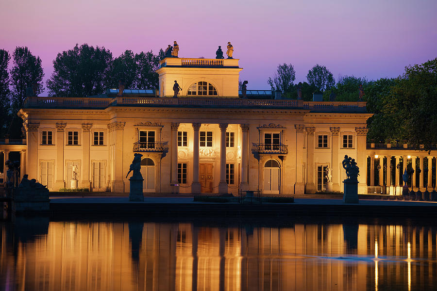 Palace on the Isle at Twilight in Warsaw Photograph by Artur Bogacki