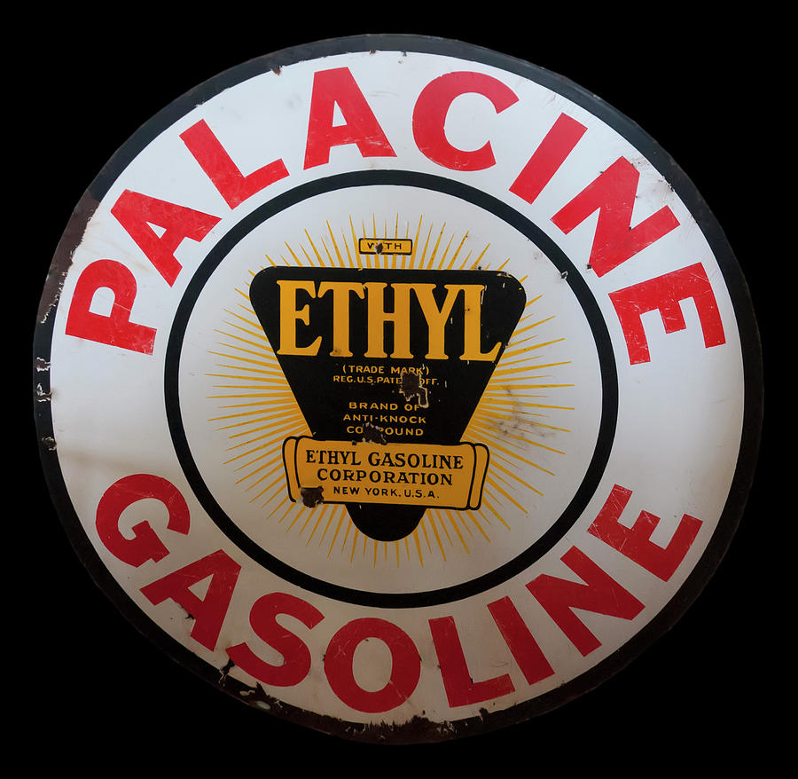 Vintage Sign Photograph - Palacine gasoline sign by Flees Photos