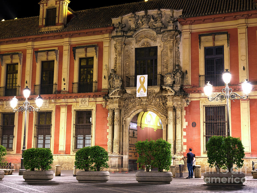 Palacio Arzobispal at Night Seville Photograph by John Rizzuto