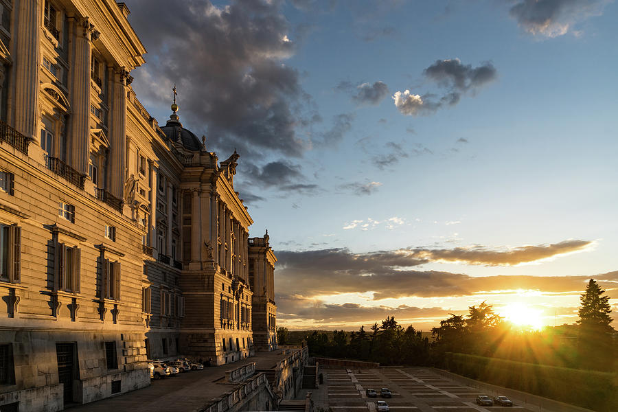 Palacio Real Framing the Sunset in Madrid Spain Photograph by Georgia Mizuleva