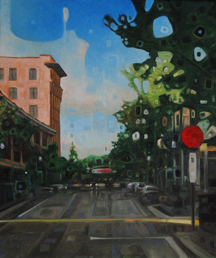 Palafox Street Downtown Pensacola Painting by T S Carson