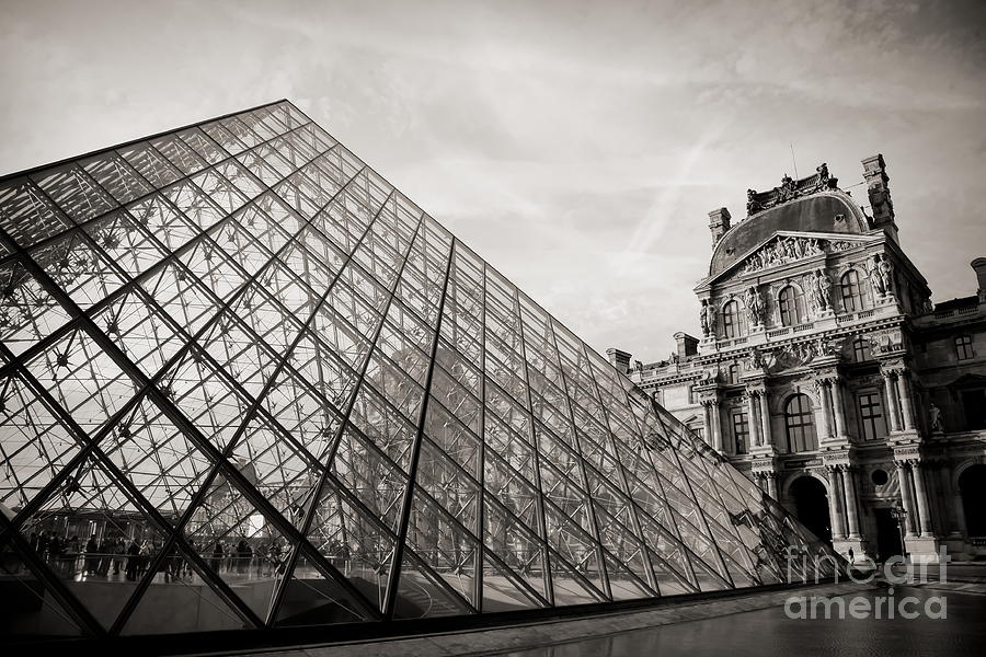 Palais du Louvre Glass Pyramid Paris  Photograph by Chuck Kuhn