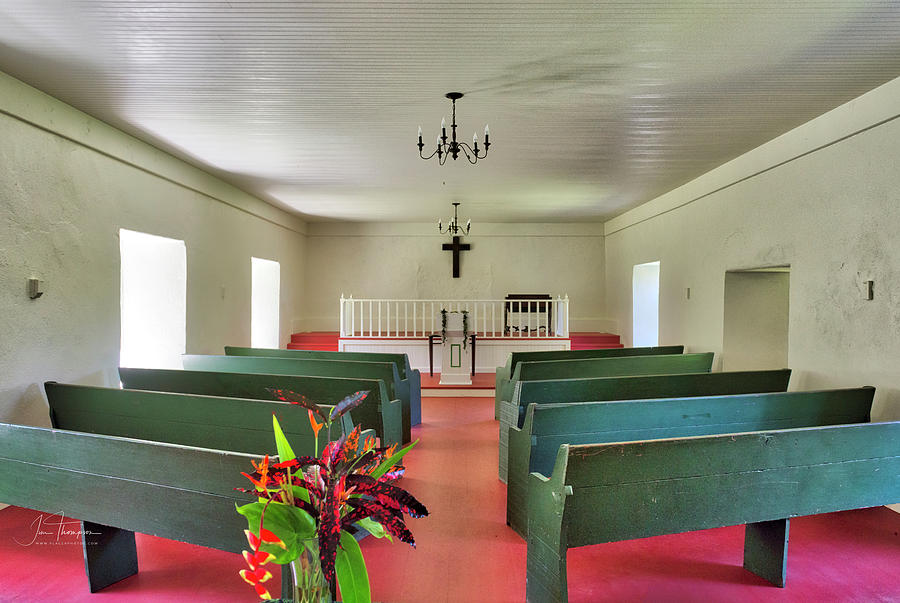 Palapala HoOmau Congregational Church Interior Photograph by Jim Thompson