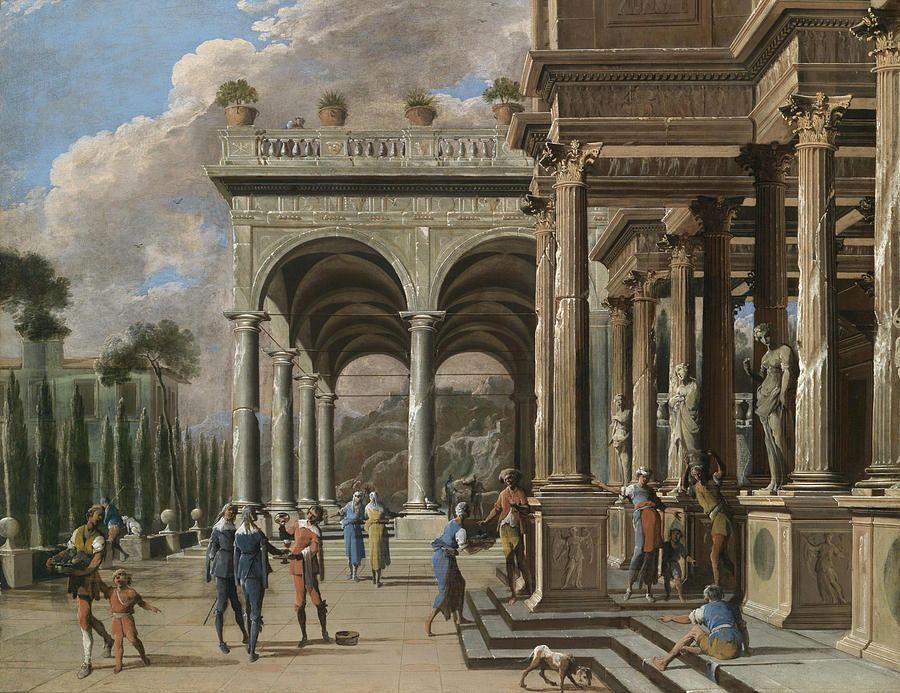 Palatial Architecture with Figures Painting by Celestial Images | Fine ...