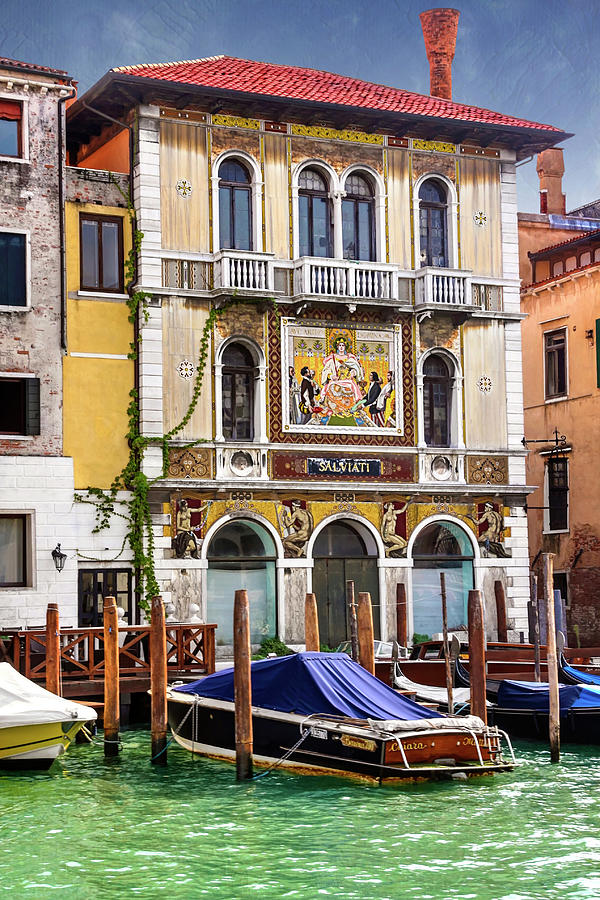 Vintage Photograph - Palazzo Salviati Grand Canal Venice  by Carol Japp