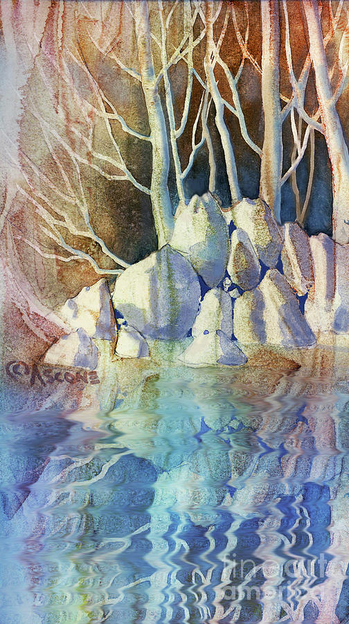 Pale Forest with Rocks Painting by Teresa Ascone