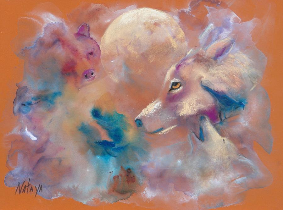 Pale Moon Rising Painting by Nataya Crow