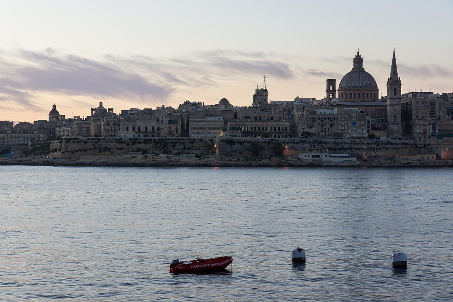 Pale Purple Dawn in Valletta Malta Photograph by Georgia Mizuleva