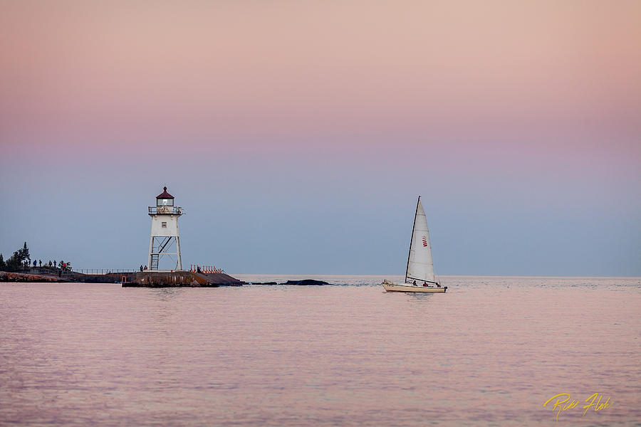 Pale Sunset Heading to Dock Photograph by Rikk Flohr